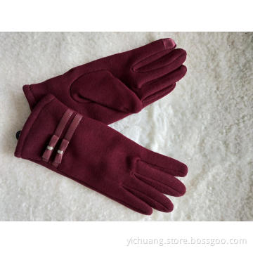 Latest touch screen ladies vintage fabric glove